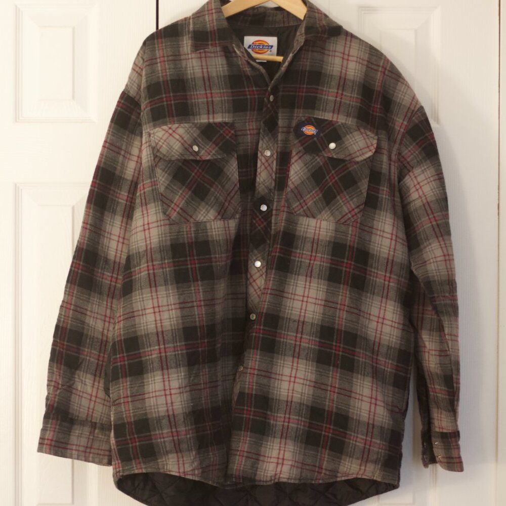 Dickie’s Men’s Vintage Flannel Bomber/Shirt Jacket